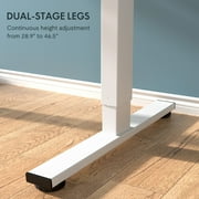 FLEXISPOT 55x28 Home Office Height Adjustable Standing Desk with Hooks, Ergonomic Electric 2-Stage Stand Up Computer Desk, White and Maple