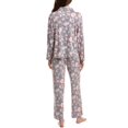 thumbnail image 2 of Flora by Flora Nikrooz womens  2pc Printed Top & Pant Sleep Set, XL, Gray, 2 of 3