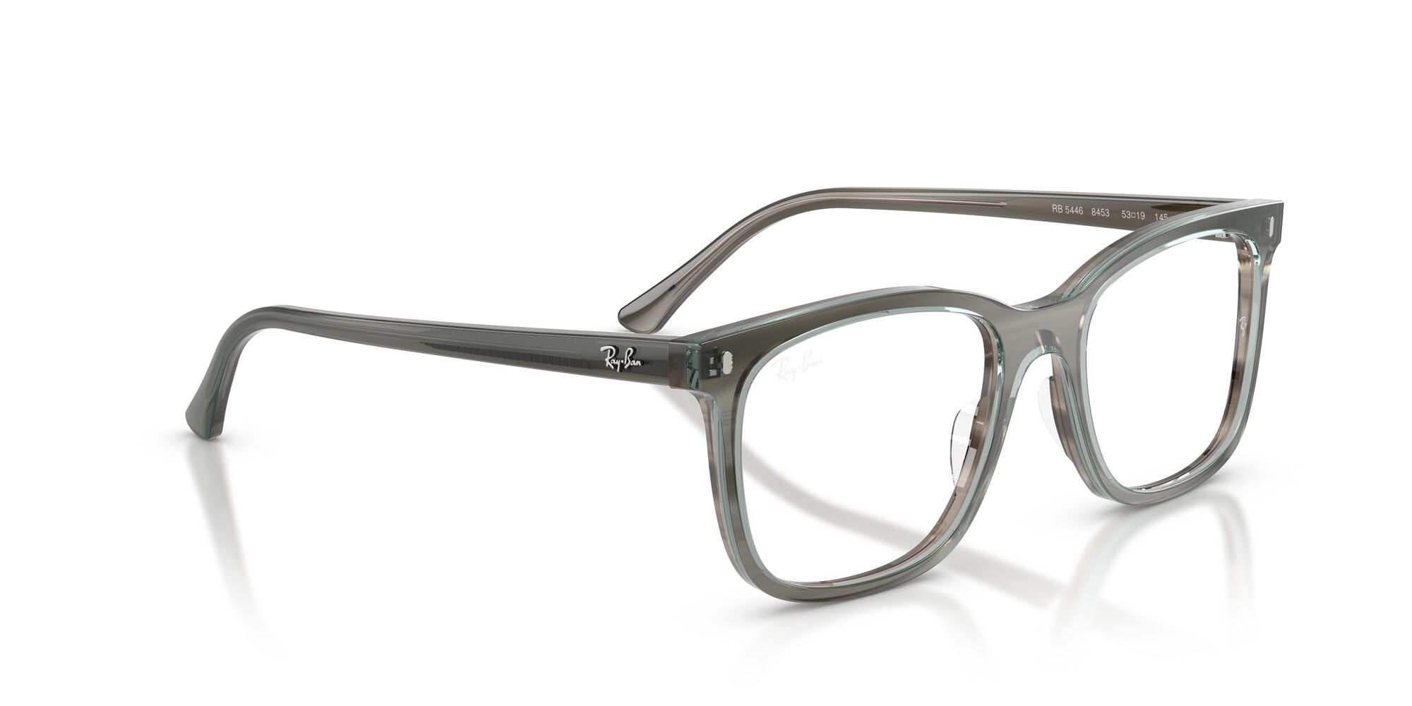 Ray-Ban Unisex Size 51 Square Eyeglasses, Polished Striped Grey/Demo Lens