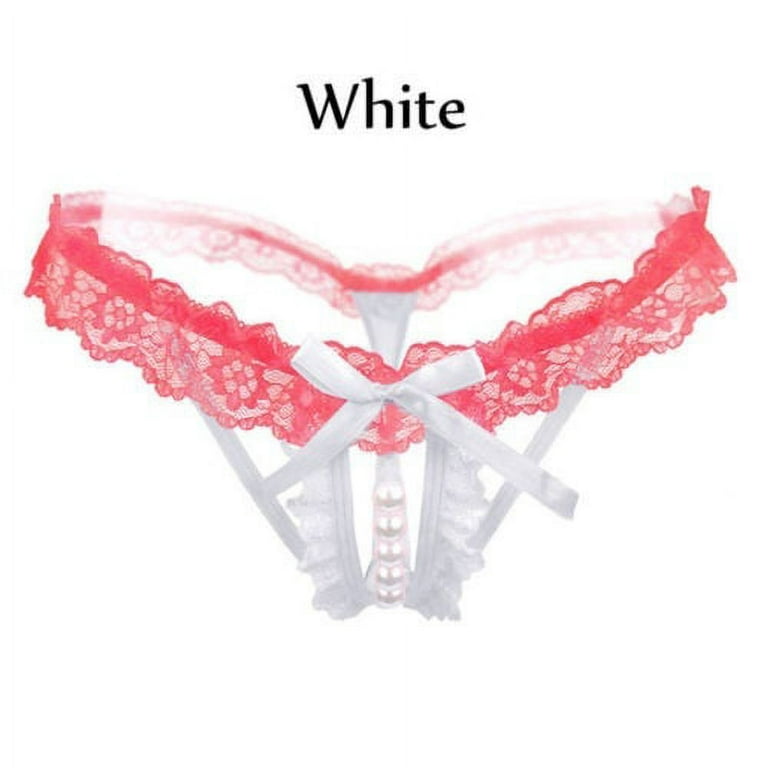Pearl Lace G-string Crotchless Underwear Open Crotch Sexy Thongs