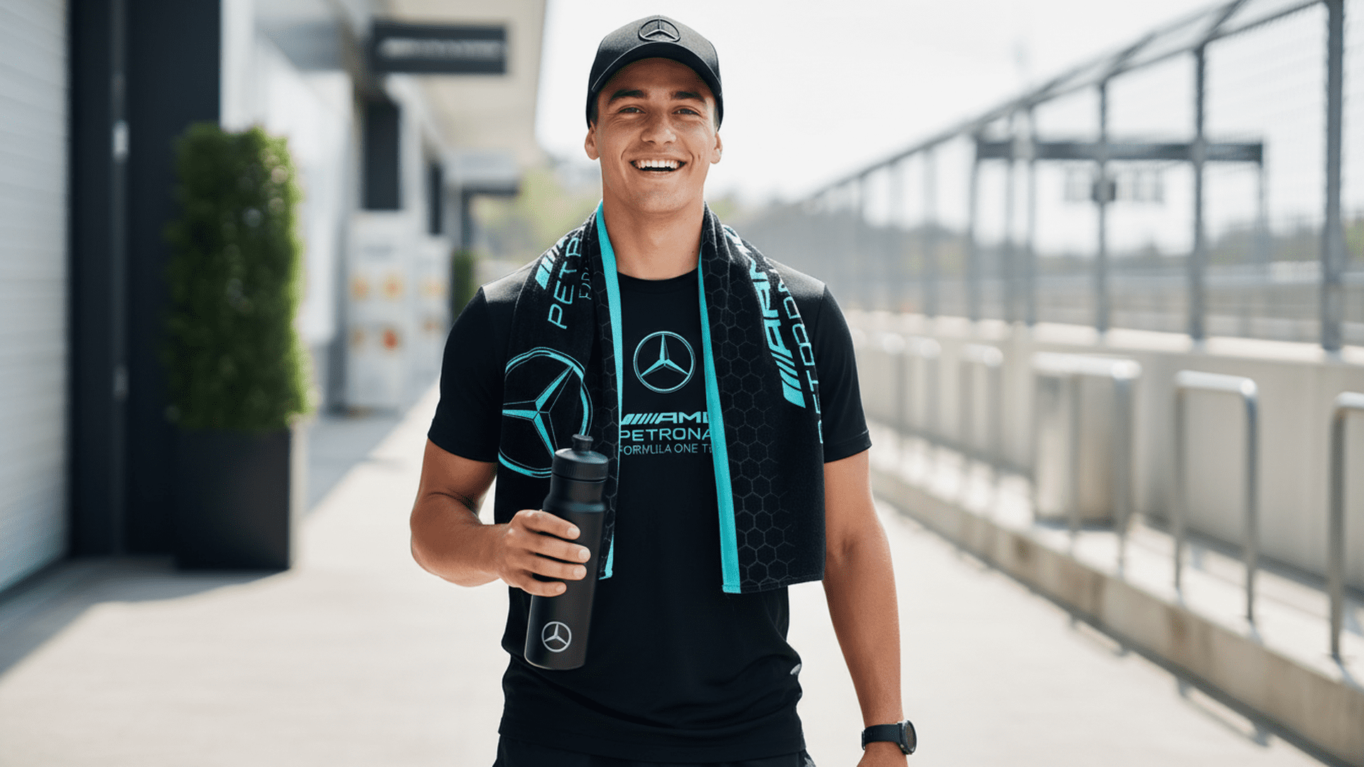F1 Official AMG Petronas Mercedes Towel | Super Soft Feel Formula One Team Design | Perfect For The Home Bath Beach & Swimming Pool | One Size 30 x 59" | 100% Cotton