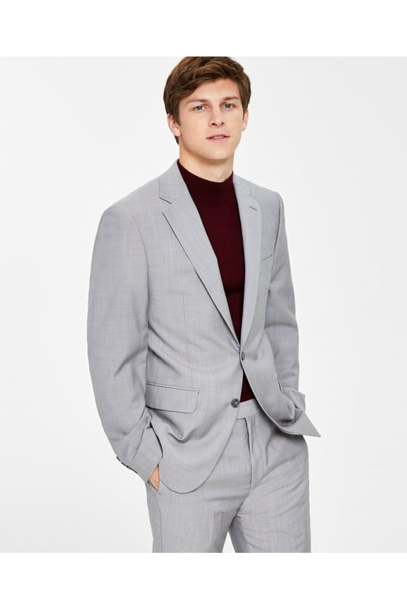 Men's Infinite Stretch Solid Slim Fit Suit Jacket Gray Size 44