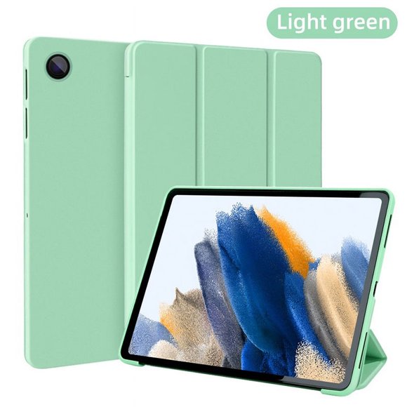 Étui de Protection TBTIC pour Samsung Galaxy Tab A8 10.5 Po X205 X200 1S6 Lite P610 P615 A9 A7 Lite S7 S8 11 Po Étui de Tablette en PU Intelligent Vert Pâle A7 Lite 8.7 Po