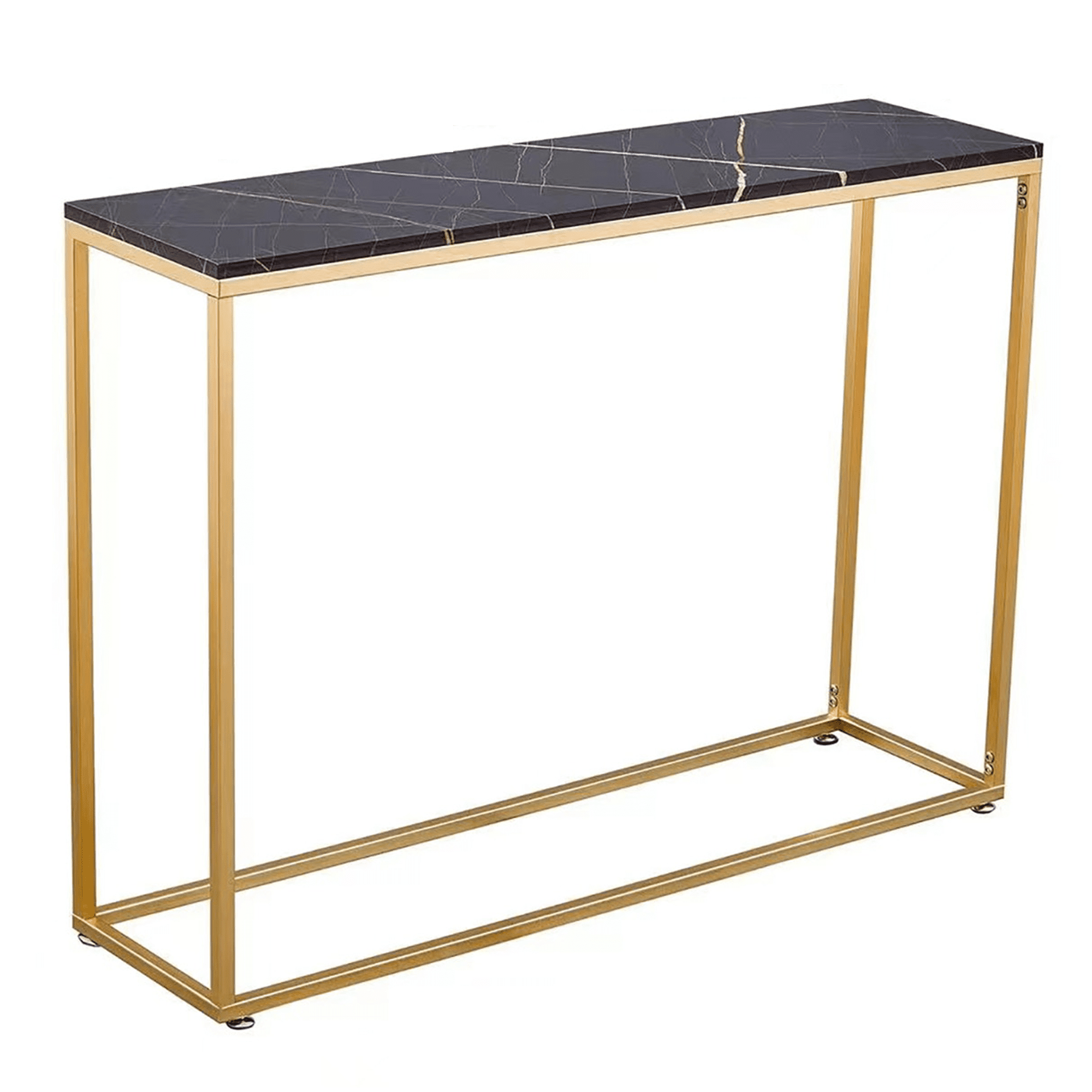 BTMWAY Console Sofa Table, Entryway Table with Marble Top and Metal