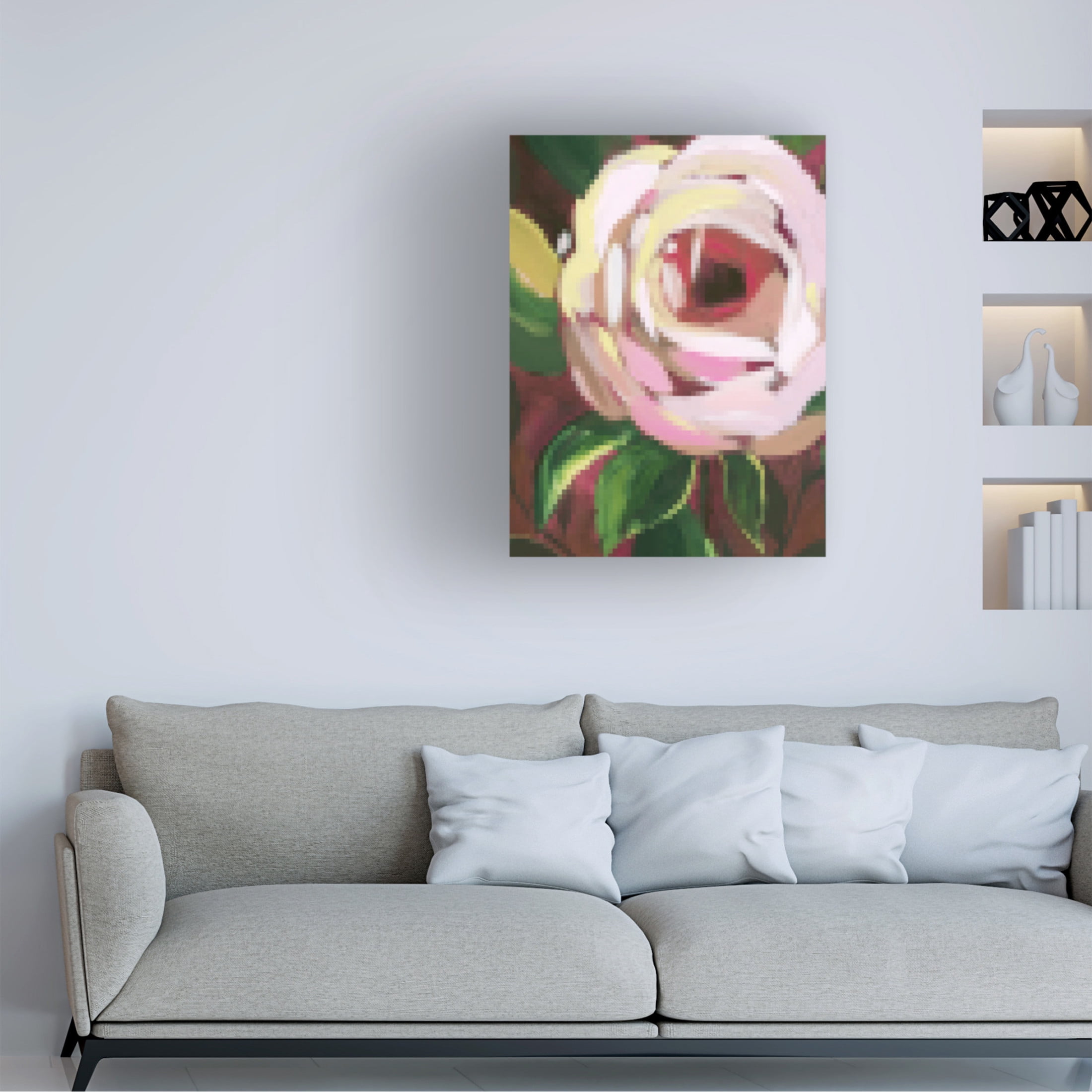 Trademark Fine Art June Erica Vess Pixel Rose I Canvas Wall Art