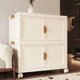 thumbnail image 5 of Caja de almacenamiento, armario de almacenamiento de doble puerta, armario de plástico plegable, caja de almacenamiento de ropa de estilo crema, armario para dormitorio de casa, 5 of 6