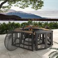 thumbnail image 7 of GAZEBETER 51" Fire Pit,Outdoor Wood Burning Fire Pits with Lids,Fire Poker and Metal Side Table,BBQ Fire Pits for Picnic Party, Natural Wood Grain, 7 of 7