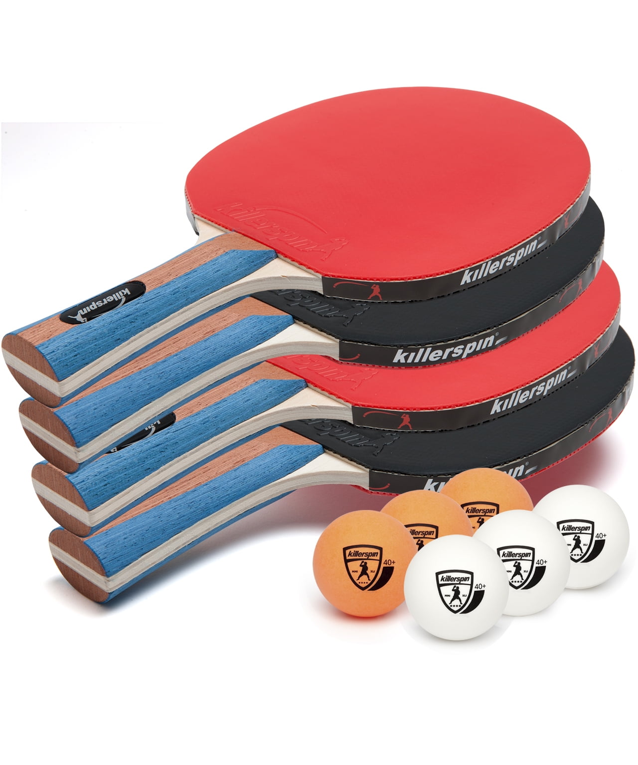 Table Tennis Set of 4 Ping Pong Racket Set with 4 Bats/Paddle and 8 Balls, 