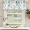 thumbnail image 2 of Eucalyptus Leaves Curtain Valances for Windows, Kitchen Valance Window Treatments Panel 2 Pack, Teal Botanical Pastoral Summer Rod Pocket Short Curtains for Bathroom Bedroom 54 x 18 Inch, 2 of 8