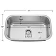 thumbnail image 6 of Miligoré 30" x 18" x 9" Deep Single Bowl Undermount 16-Gauge Stainless Steel Kitchen Sink - Includes Drain/Grid, 6 of 6