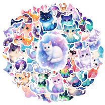 35pcs Cute Stickers Cat Stationery Stickers Kids Stickers Toy DIY Stickers for Laptops Notebooks Suitcases