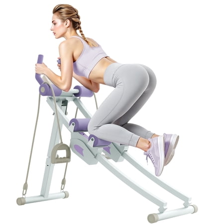 RICAN Ab Fitness Crunch, Abdominal Workout Machine for Glider Roller and Pushup with Headrest, Strength Training Exerciser for Core Strength and Plasticity, Ideal for Home Gym Office