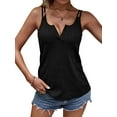 thumbnail image 3 of Xuanfei Women V Neck Solid Color Double Shouler Strap Sleeveless Tank Top, 3 of 7