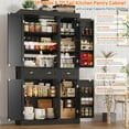 thumbnail image 3 of Black Kitchen Pantry with 6 Door, and 2 Drawers, 72" Tall Cabinet with Adjustable Shelves, Freestanding Tall Cupboard Storage Cabinet, 3 of 9
