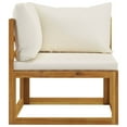 thumbnail image 6 of vidaXL 6 Piece Patio Lounge Set with Cushion Cream Solid Acacia Wood, 6 of 13