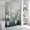 thumbnail image 5 of Modern Oil Painting Shower Curtain Set - Extra Long 72" x 96" Washable Bathtub Curtain with 12 Hooks, Spring Abstract White Floral Country Waterproof Fabric Stall Shower Curtains for Bathroom Décor, 5 of 6