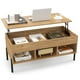thumbnail image 2 of Costway Mesa de Centro con Tablero Elevable Mesa de Cóctel con Patas de Metal Natural 100 x 50 x 45 cm, 2 of 9