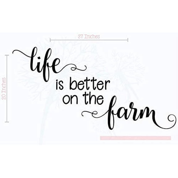 Life is Better on The Farm Wall Decals Vinyl Stickers Home Decor Quote 37x20-Inch Black