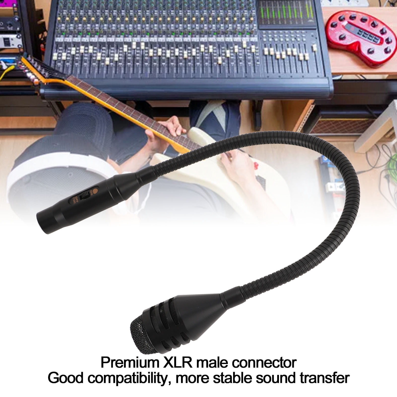 Durable Gooseneck DJ Mic, XLR Connection, Moving Coil Design, Ideal For Vocal  Instrument