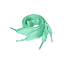 Women's Extra Wide Shoestrings Flat Satin Ribbon Shoelaces for Sneakers 2 Pairs Viridis 90cm/35.4"