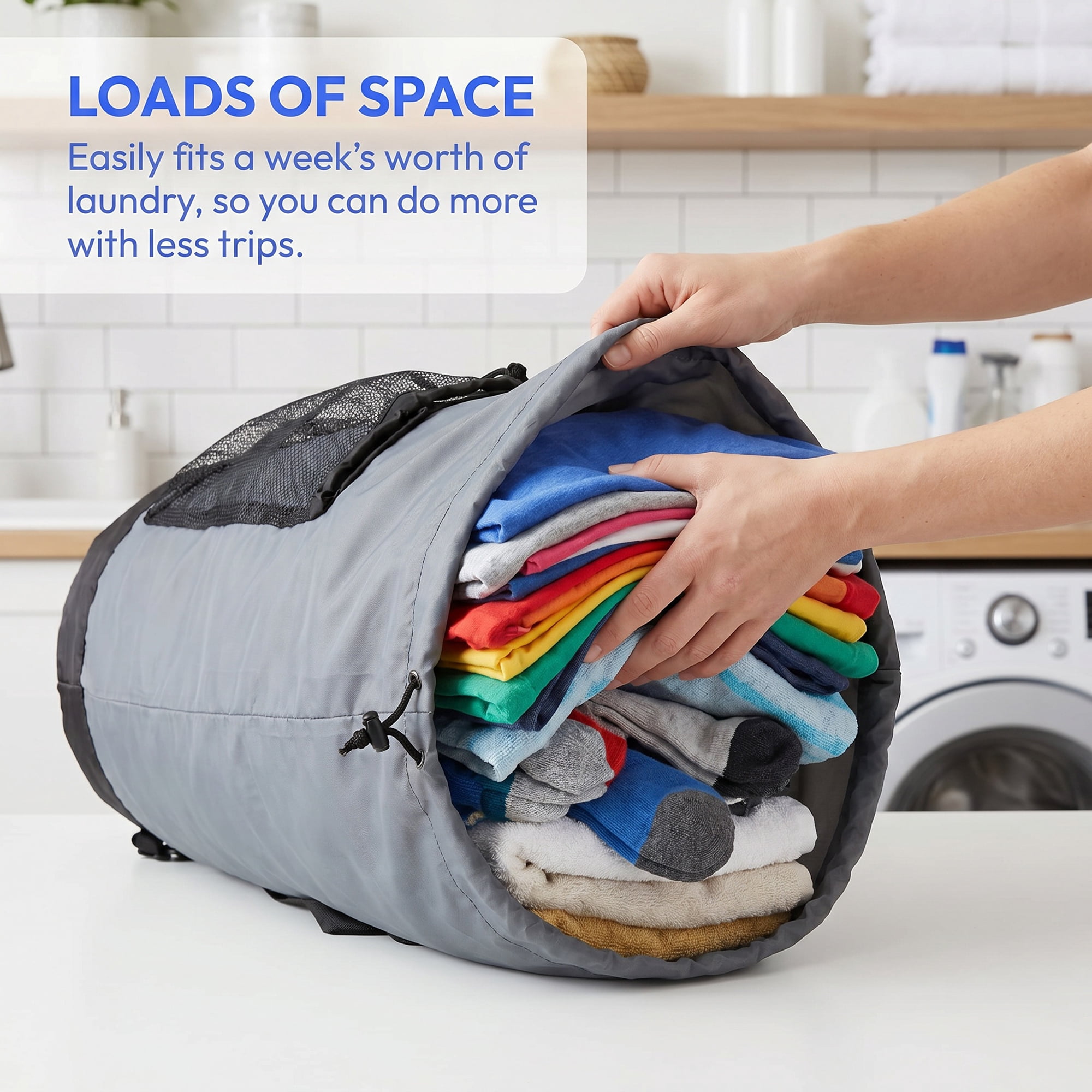 Unique Bargains 1Pcs Large Dirty Clothes Laundry Backpack White-Pink A 13" x 29.1"