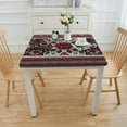 thumbnail image 3 of nygtbtfer Tablecloth Fabric Table Cover Spillproof for Home Dining Room Winter Holiday Party(Burgundy, Rectangle, 3 of 7