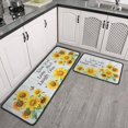 thumbnail image 2 of Sunflower Kitchen Rugs Decor Set of 2s Set Sunflowers Kitchen Mat Washable Runner Rug17"x47"+17"x23"(Off White), 2 of 5