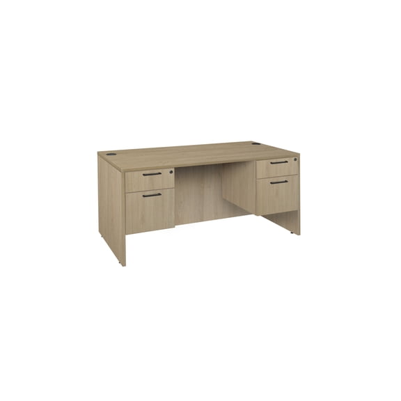 Regency Legacy 60 x 30 in. Office Desk with Double Pedestal Drawer Unit- Noble Oak