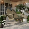 thumbnail image 2 of Wildridge Classic Adirondack Porch Swing, Weathered Wood - Outdoor Weather Resistant Recycled Plastic Furniture for Patio, 2 of 4