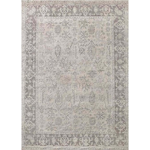 Ahgly Company Indoor Rectangle Mid-Century Modern Desert Sand Beige Oriental Area Rugs, 7' x 10'