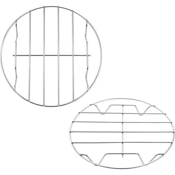 Topboutique Round Stainless Steel Roasting Baking Steaming Cooling Rack Cooking Grid Grill Fits for Dutch Oven (7In&8In),Round Cooling Racks Set of 2,Perfect for Christmas, Halloween