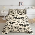 thumbnail image 2 of Feelyou Gothic Halloween Bat Queen Comforter Set, Vintage Rustic Sunflower Bedding Sets, Western Theme Reversible Bedding Comforter Set, Breathable Home Decor, 3-Piece, 2 of 8