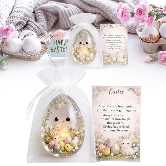 Easter Pocket Hug, Easter Bunny Pocket Hugs with Prayer Card Basket Stuffers Easter Gifts for Coworkers Friends Daughter Son New Beginnings & Stocking Fillers