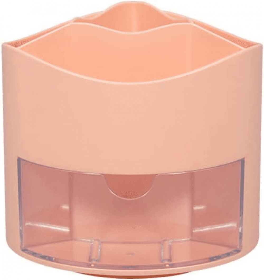 Revolving Pen Holder With Draw Pencil Holder Makeup Brush Holder, Desk