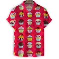thumbnail image 1 of Cartoon Sea Animals Fish 3d Print Shirt Men StarShells Pattern Short Sleeve Tees Fashion Summer Button Lapel Blouse Tops, 1 of 5