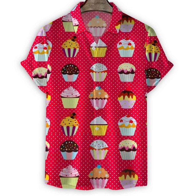 Cartoon Sea Animals Fish 3d Print Shirt Men StarShells Pattern Short Sleeve Tees Fashion Summer Button Lapel Blouse Tops