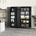 thumbnail image 7 of Metal Storage Cabinet with 4 Swivel Wheels,73" H Black Garage Storage Cabinet with Wheels, Rolling Tool Cabinet with Locking Doors and Shelves for Home,Basement, Kitchen Pantry,Warehouse, 7 of 7