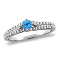 thumbnail image 1 of 14K Yellow Gold Natural Swiss Blue Topaz Engagement Ring Round 4 mm, size 6, 1 of 1