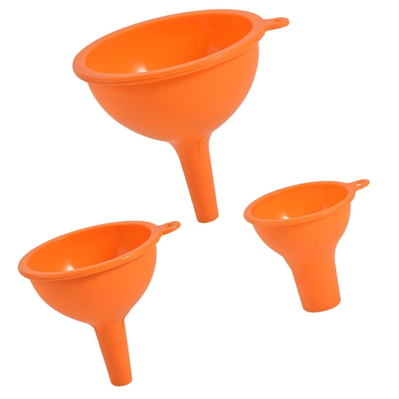 UPOUART 3-Piece Silicone Funnel Set for Bottles, Orange - Kitchen Tool for Easy Pouring and Filling