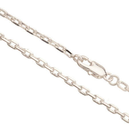 20Inch Necklace Silver Diamond Cut Cable Chain With Lobster Claw Clasp