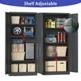 thumbnail image 4 of 71"H Metal Garage Storage Cabinet, Tool Steel Locking Cabinet with Doors and 3 Adjustable Shelves,for Home Office,Classroom,Pantry,Black, 4 of 6