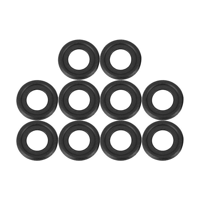 10 juntas de tapón de drenaje de aceite de goma negra, arandela de repuesto para 12616850 3536966 097-119 negro, negro