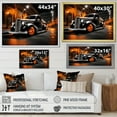 thumbnail image 4 of Designart "Night Drifters Black and Orange Pickup Truck" Transportation Floater Framed Wall Art Living Room, 4 of 7