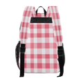 thumbnail image 3 of PVC Transparent Backpacks Clear Backpack for Travel and Outings Pink Checkered Pattern, 3 of 7