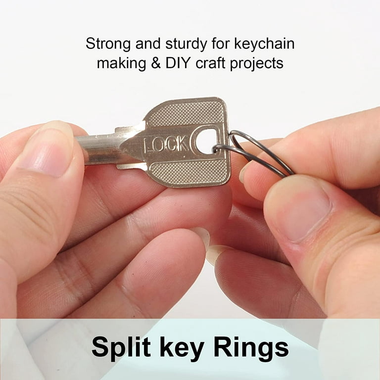 100PCS Split Key Rings Bulk for Keychain and Crafts Keychain Rings (Gun  black25mm)