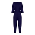 thumbnail image 3 of Runhomal Combinaison Adaptative Anti-Rayures pour Femmes Âgées à Manches Longues Pantalon Long Combinaisons d'Allaitement Vêtements de Nuit Bleu Foncé TTG, 3 of 5