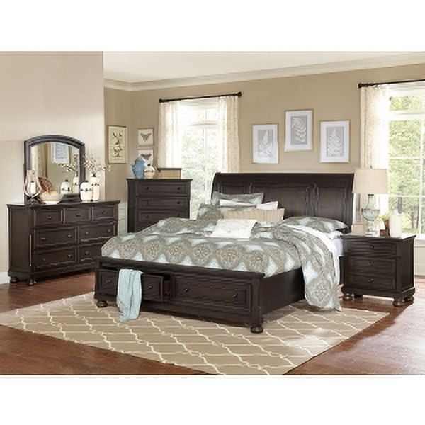 Queen Platform Bed with Footboard Storage