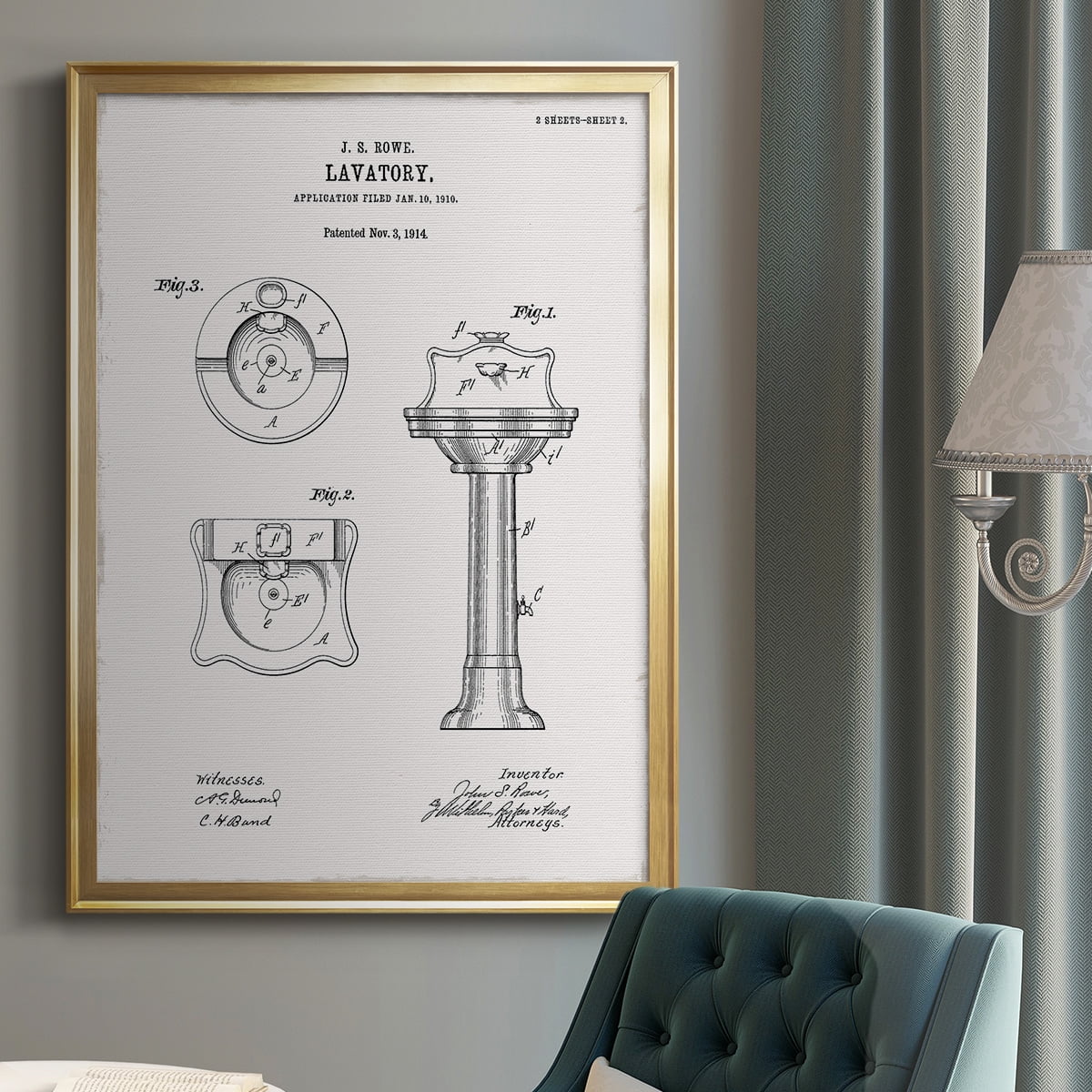 Vintage Sink I Premium Classic Framed Print - Ready to Hang