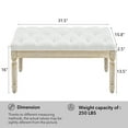 thumbnail image 3 of Farmhouse Fabric Entryway Bench, White, 3 of 7