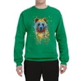 thumbnail image 2 of Bear Painting Splatter Abstract Art Animal Lover Unisex Crewneck Graphic Sweatshirt, Kelly, X-Large, 2 of 3